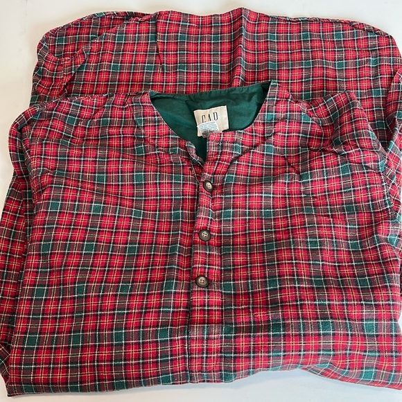 Gap - small, red/green flannel nightgown, vintage - Picture 1 of 7